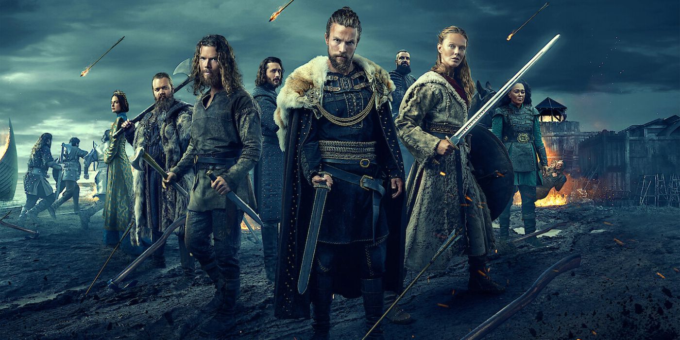 Vikings: Valhalla characters as they pose for battle in their armor, garments and swords