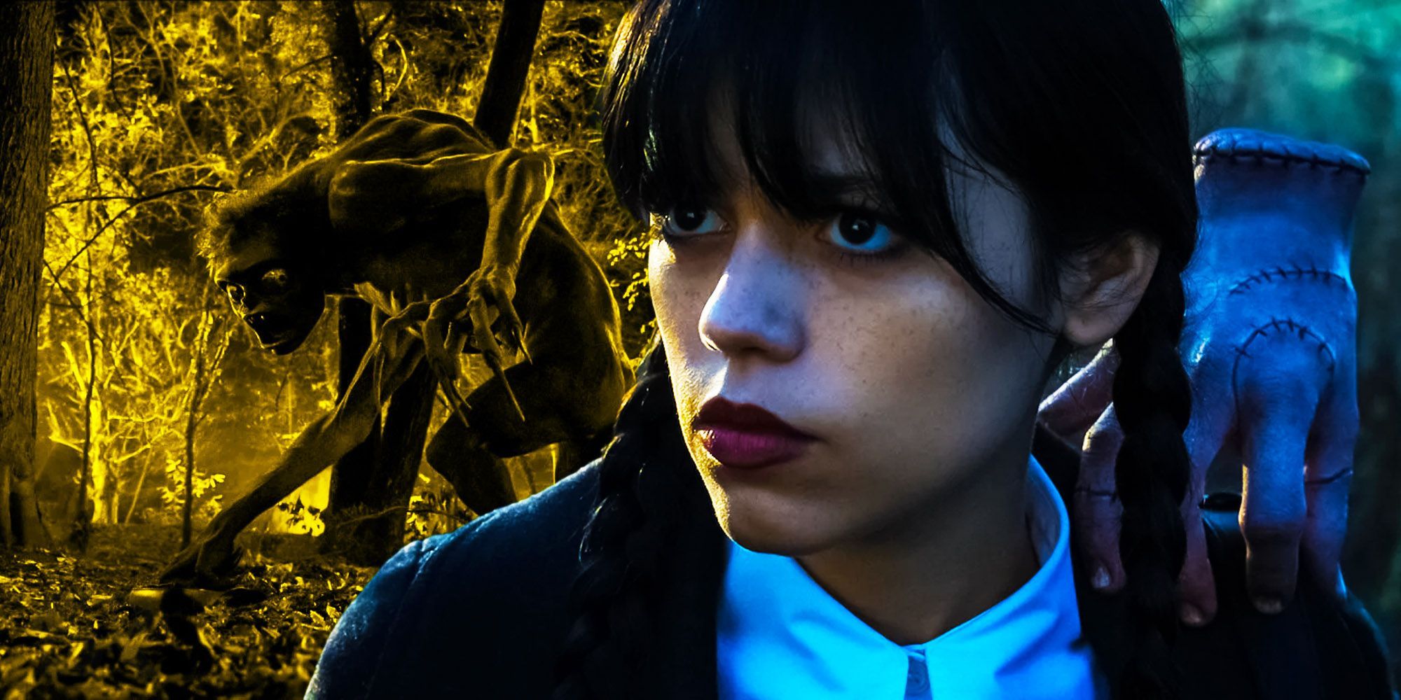 full body of a Wednesday Addams (Jenna Ortega) harvests poisonous herbs -  Playground