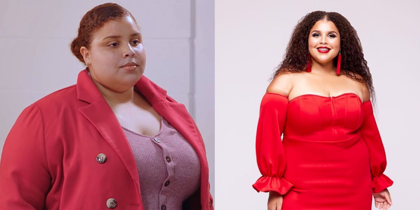 90 Day Fiancé Stars Winter Everett before and after weight loss side by side images