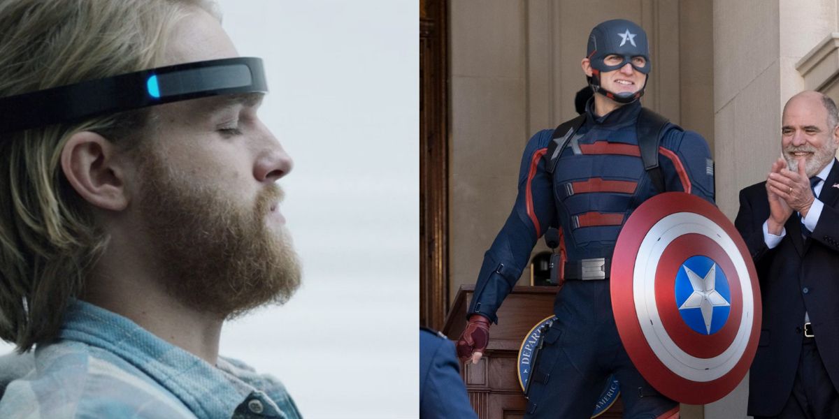 wyatt russell in black mirror and in falcon and the winter soldier split image