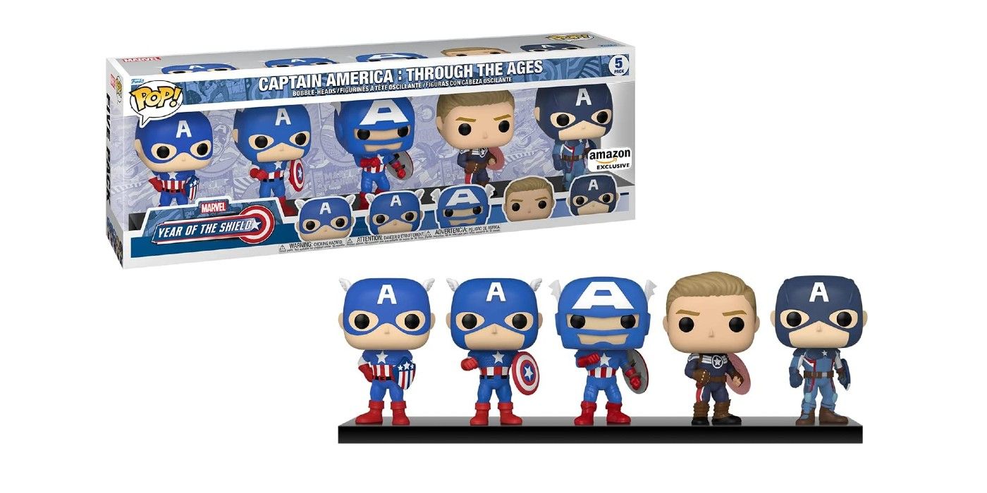 Year of The Shield - Captain America Through The Ages 5 Pack Funko Pops on Amazon
