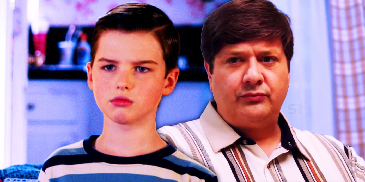 Iain Armitage como Sheldon e Lance Barber como George em Young Sheldon