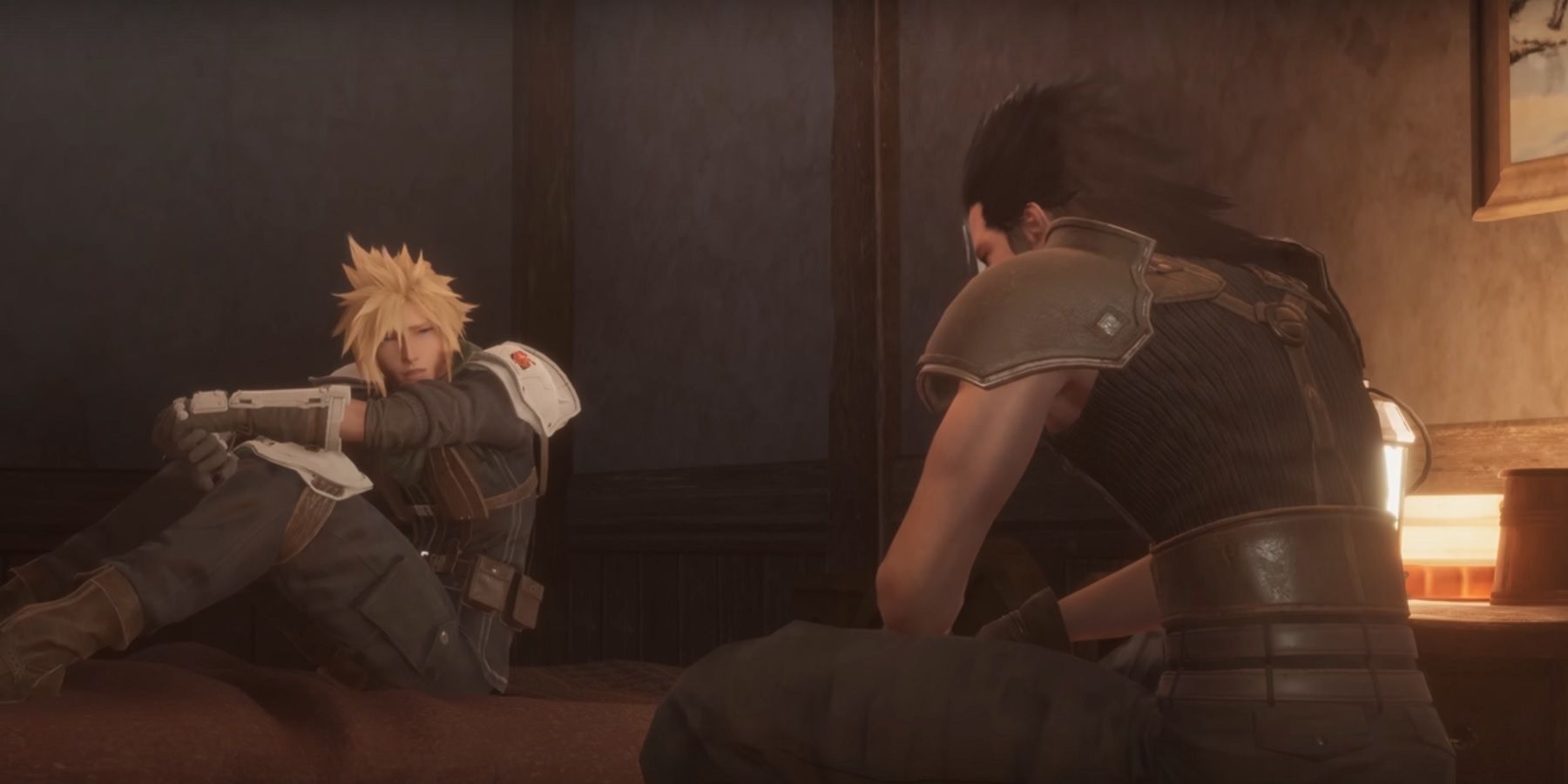 Zack and Cloud talk about SOLDIER while in Nibelheim in Crisis Core Reunion.