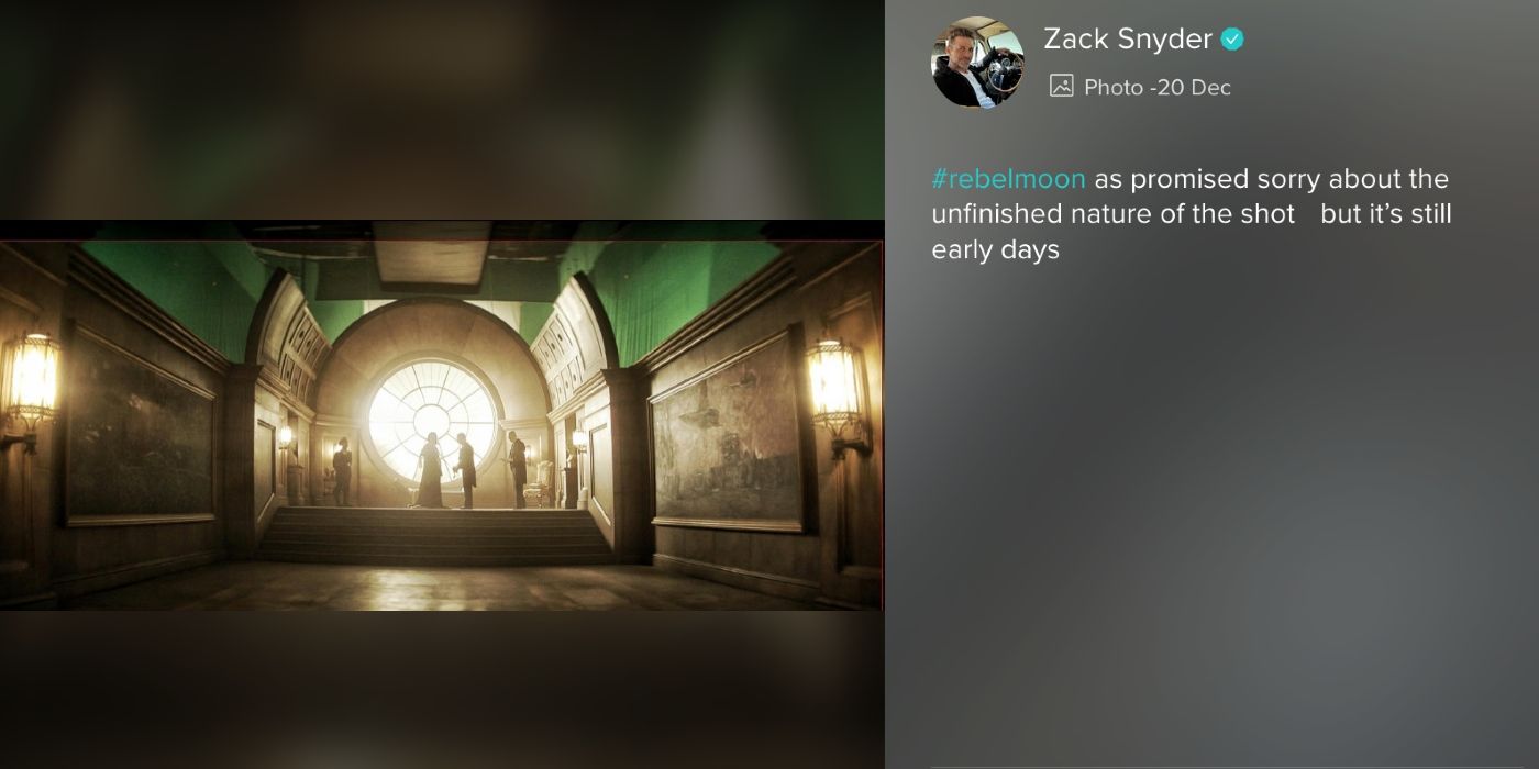 Captura de tela do post Rebel Moon Vero de Zack Snyder.