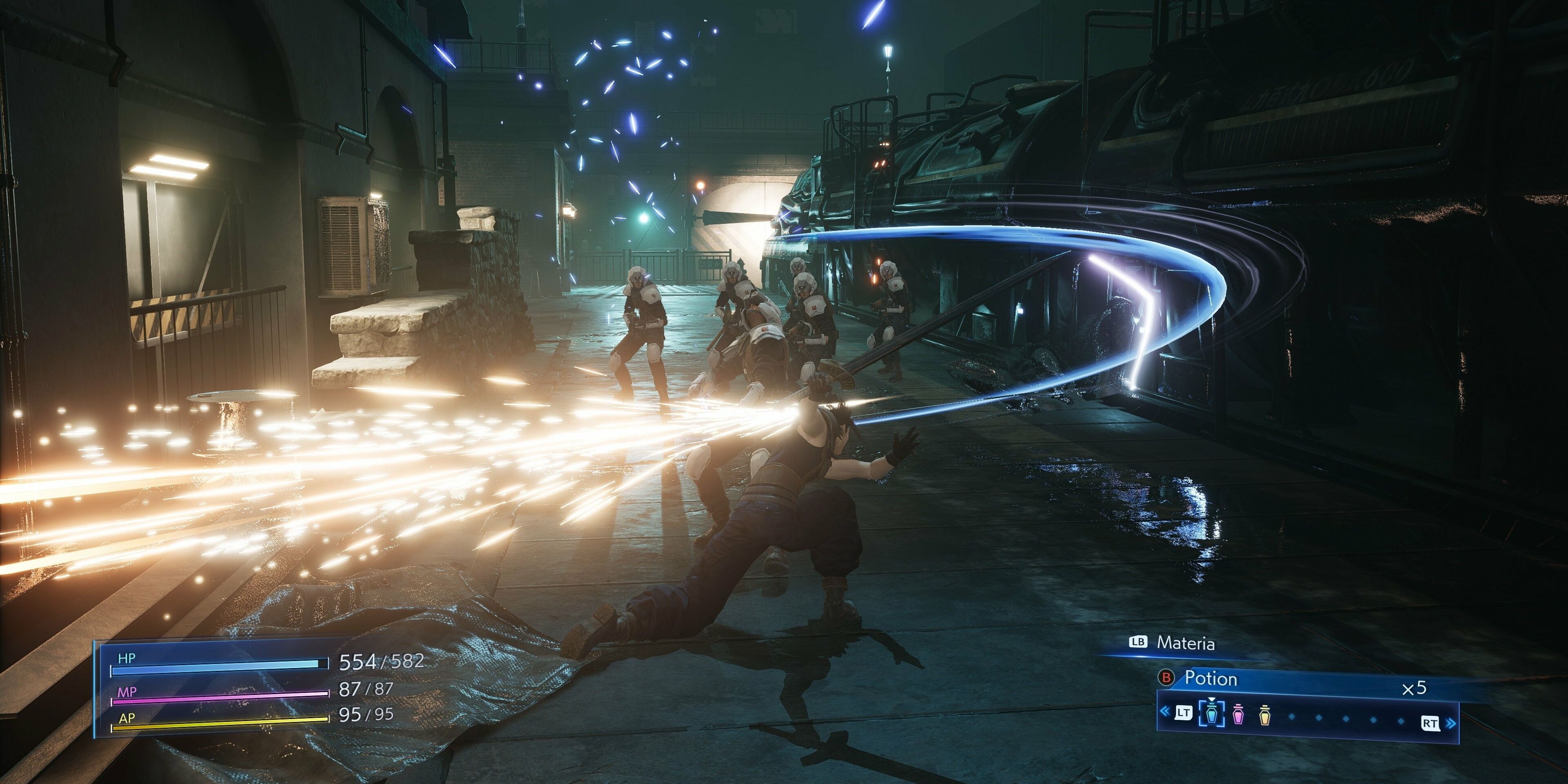 Zack takes on enemies in Crisis Core Final Fantasy 7 Reunion