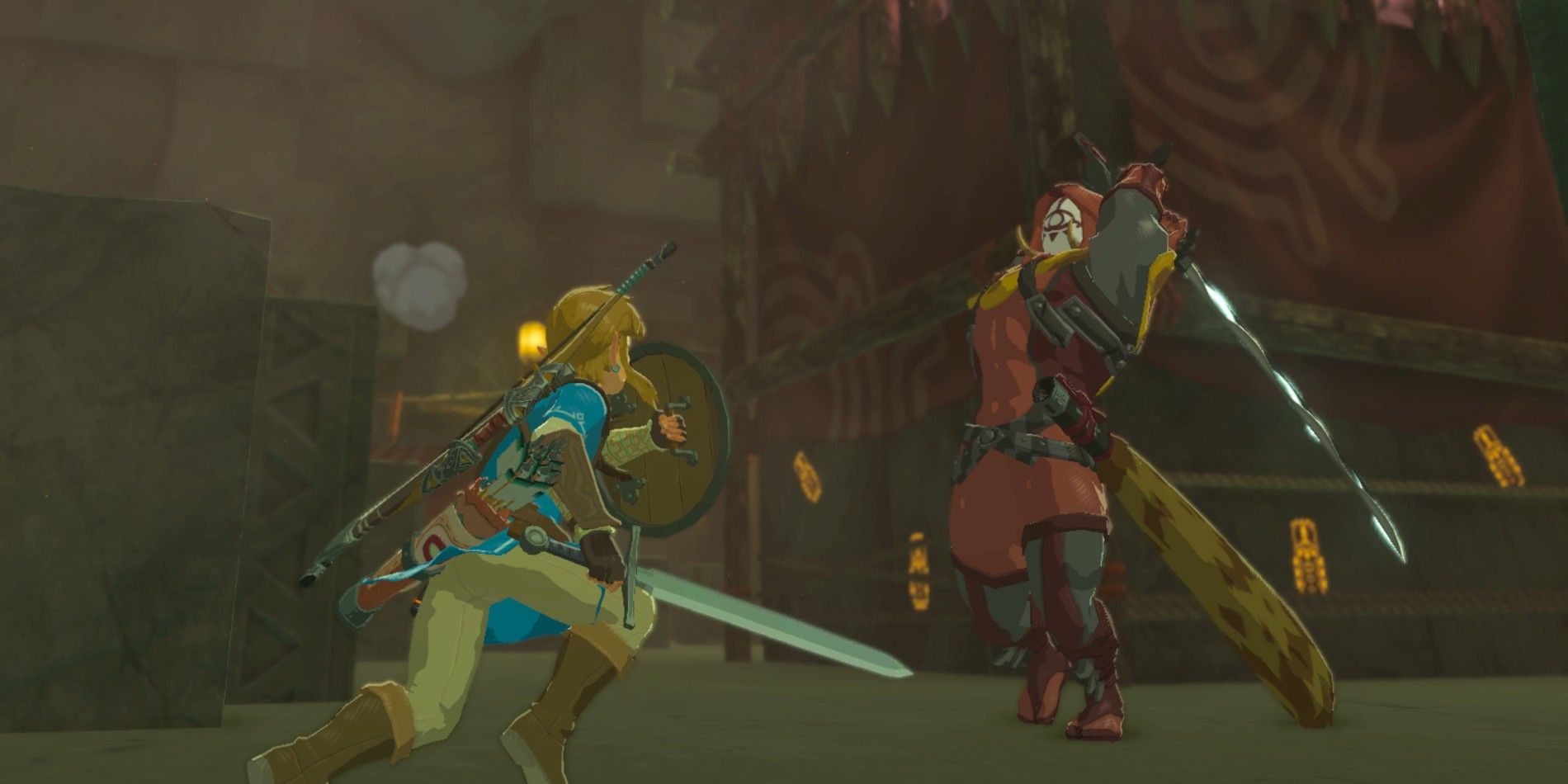 Link lutando contra um membro do Clã Yiga em The legend of Zelda: Breath of the Wild.