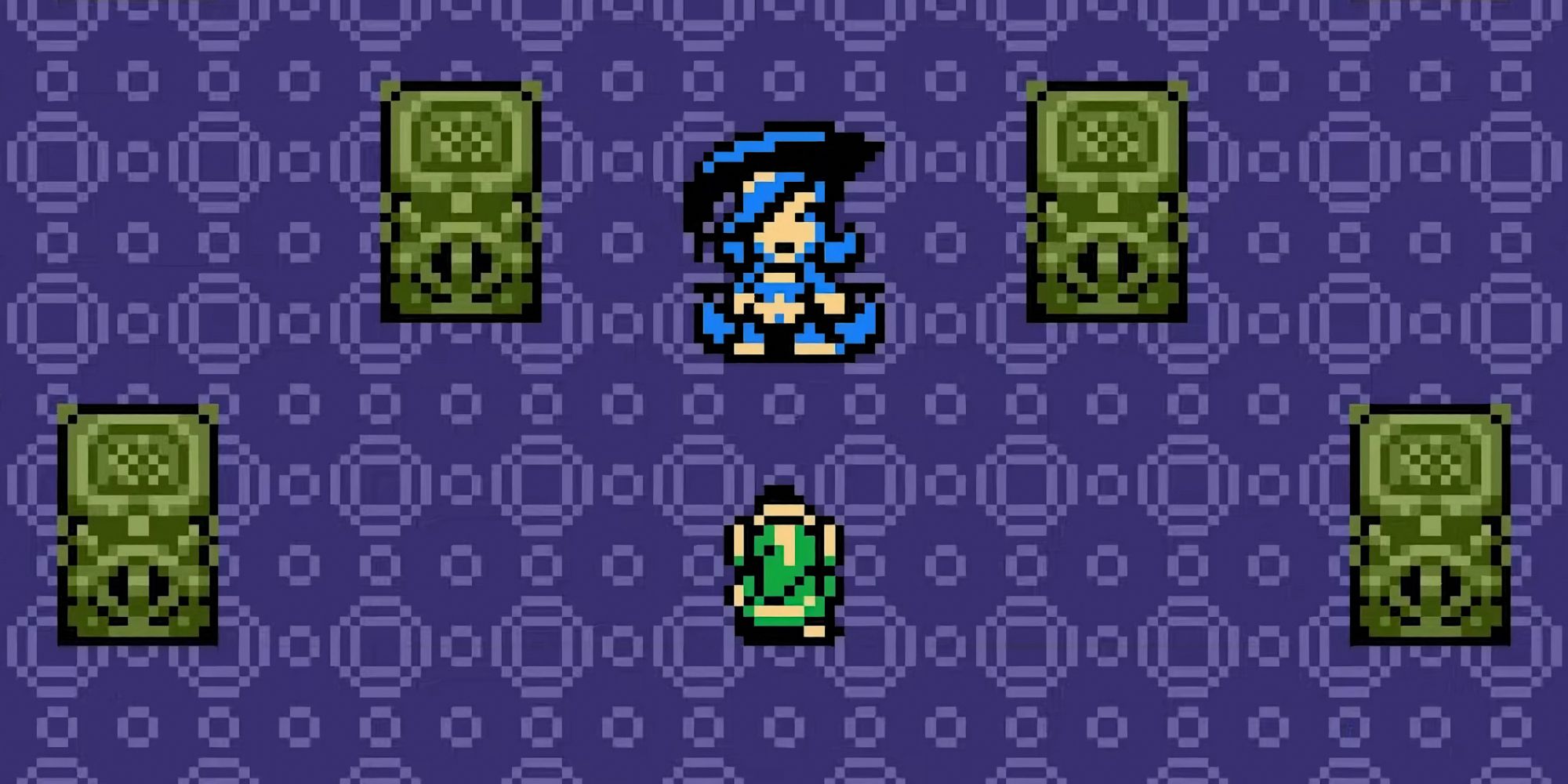 Link talking to Veran, the villain of Oracle of Ages.
