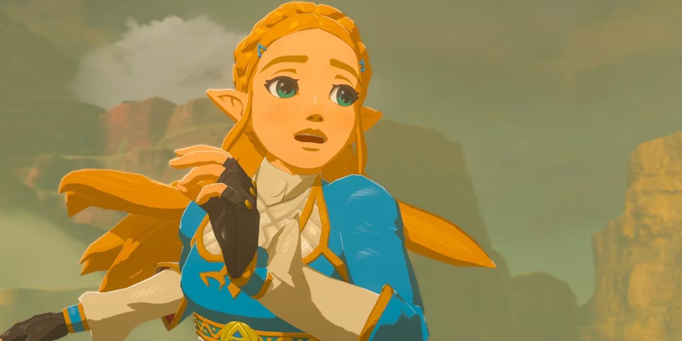 Zelda running in a Breath of the Wild cutscene