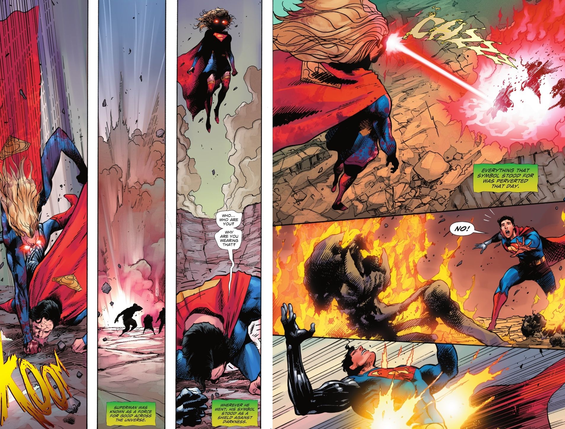 Zombie Supergirl Faces Clark and Jon's Supermen in DCeased