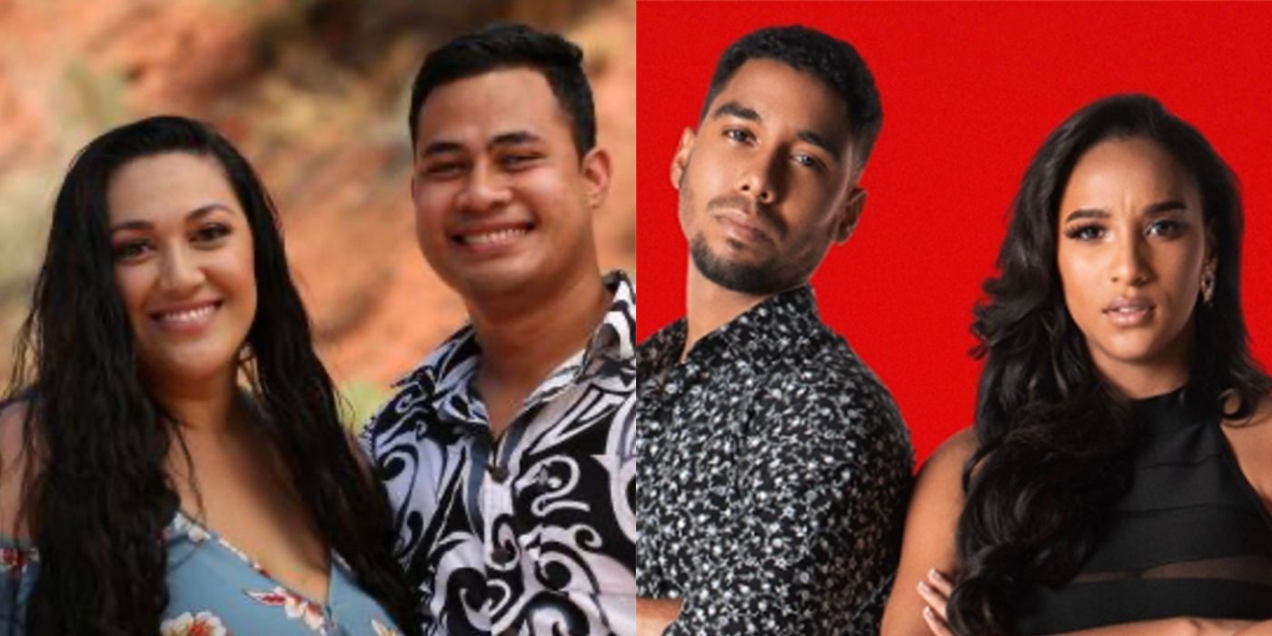 Kalani Asuelu Pedro Chantel 90 Day Fiancé two side by side images of couples