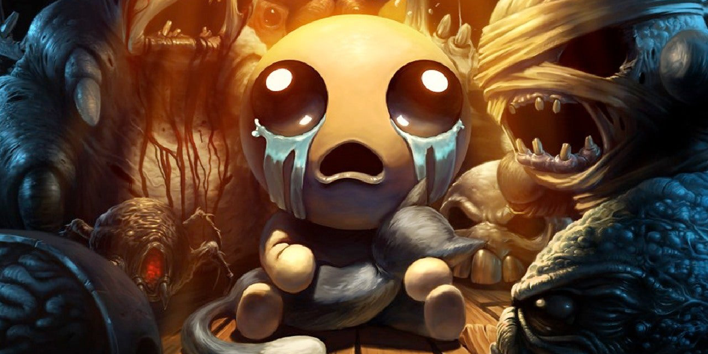 The Binding of Isaac HD arte de Isaac embalando um gato