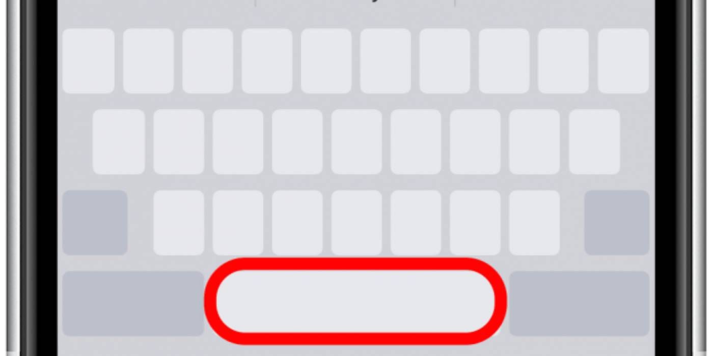 Spacebar highlighted on iOS