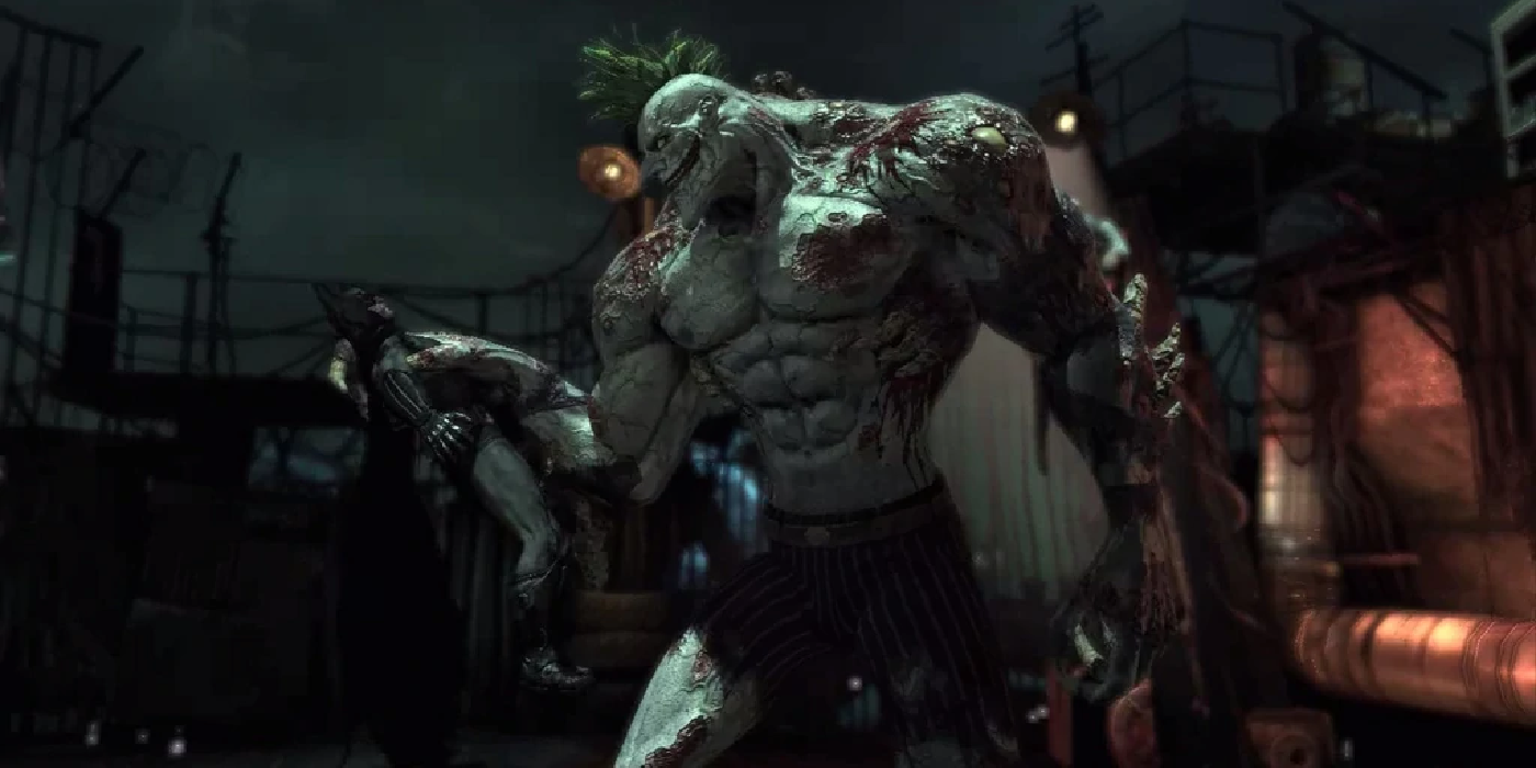 Titan Joker dans Batman : Arkham Asylum tenant Batman
