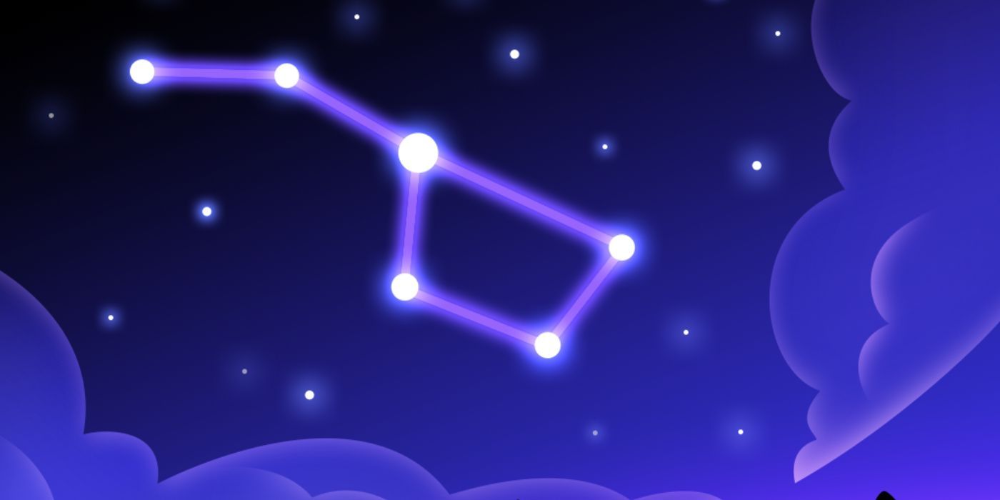 Constellation in the night sky in the advertising graphic of the SkyView app