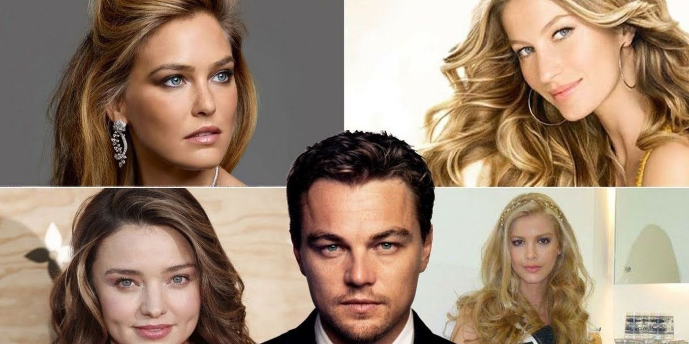 Uma montagem de Leonard DiCaprio com suas muitas namoradas