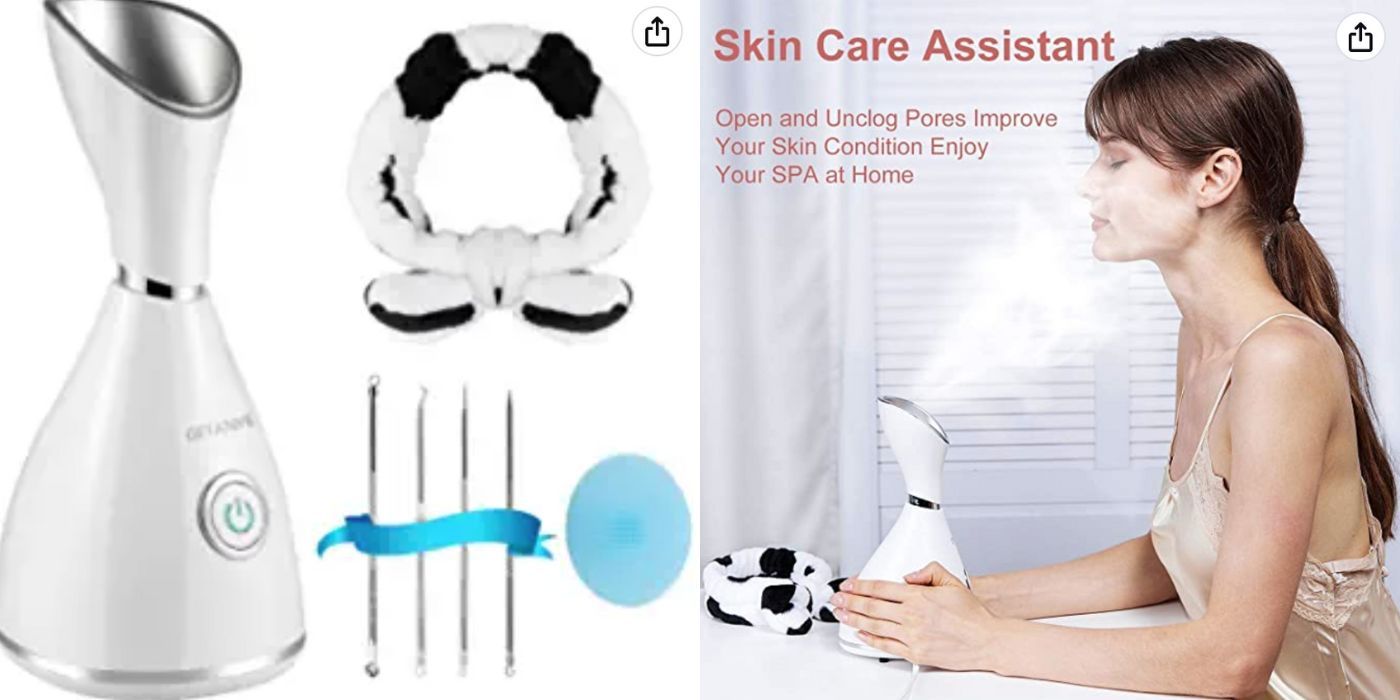 A split image of GETANYE Nano Ionic Face Steamer