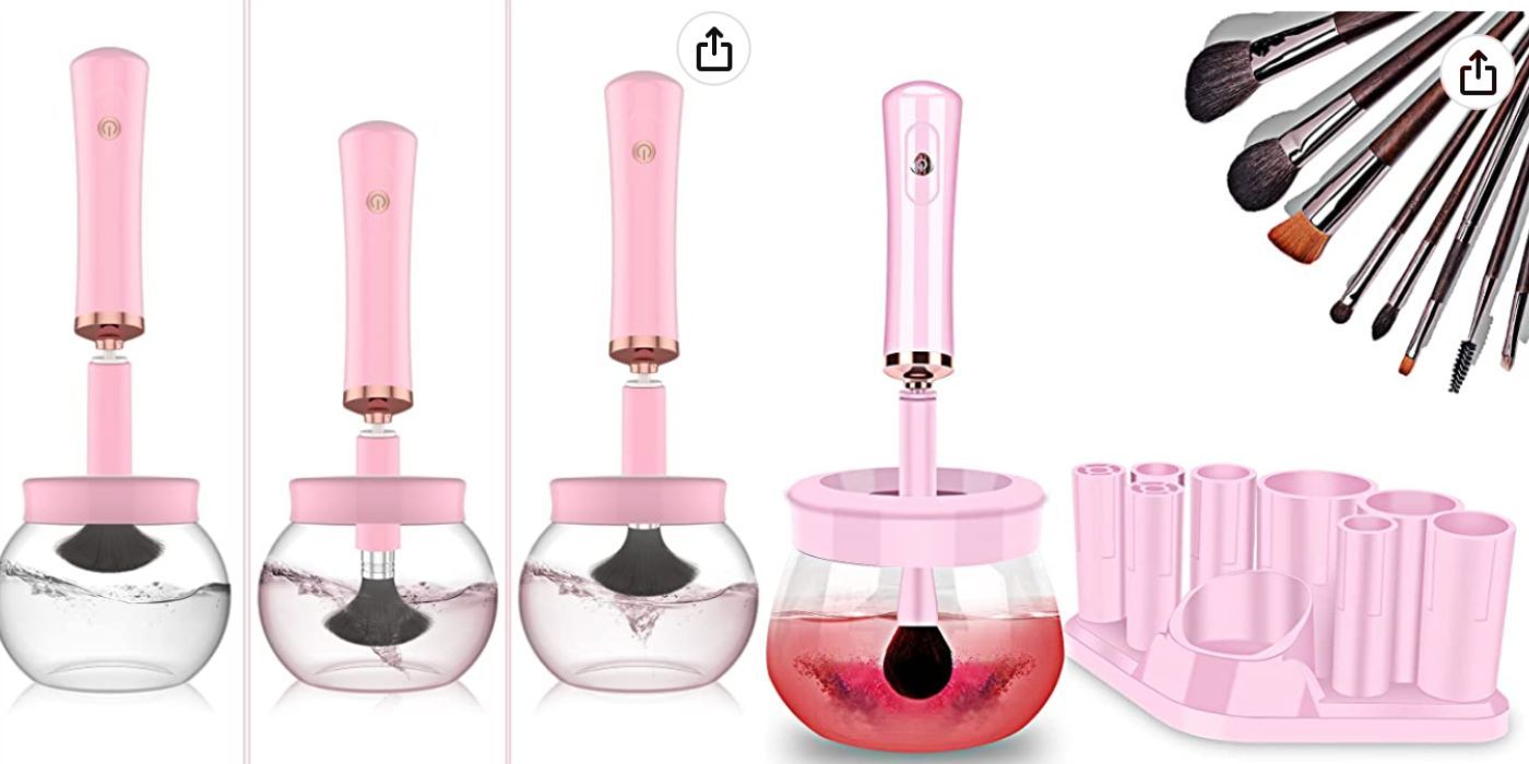 A split image of Neeyer Super-Fast Electric Brush Cleaner