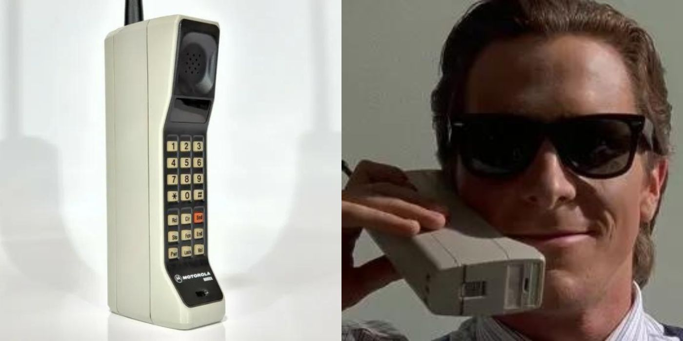 A split image of the Motorola 8000X being used
