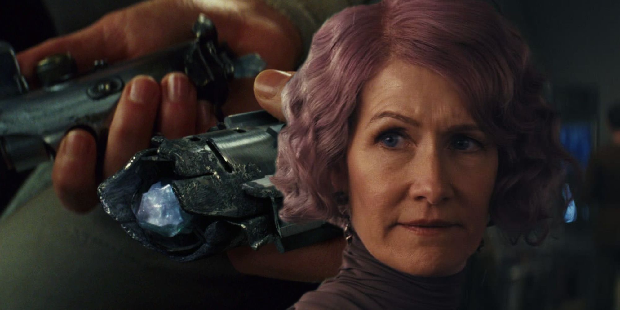 Anakin&rsquo;s broken lightsaber hilt and Laura Dern as Admiral Holdo in Star Wars: The Last Jedi