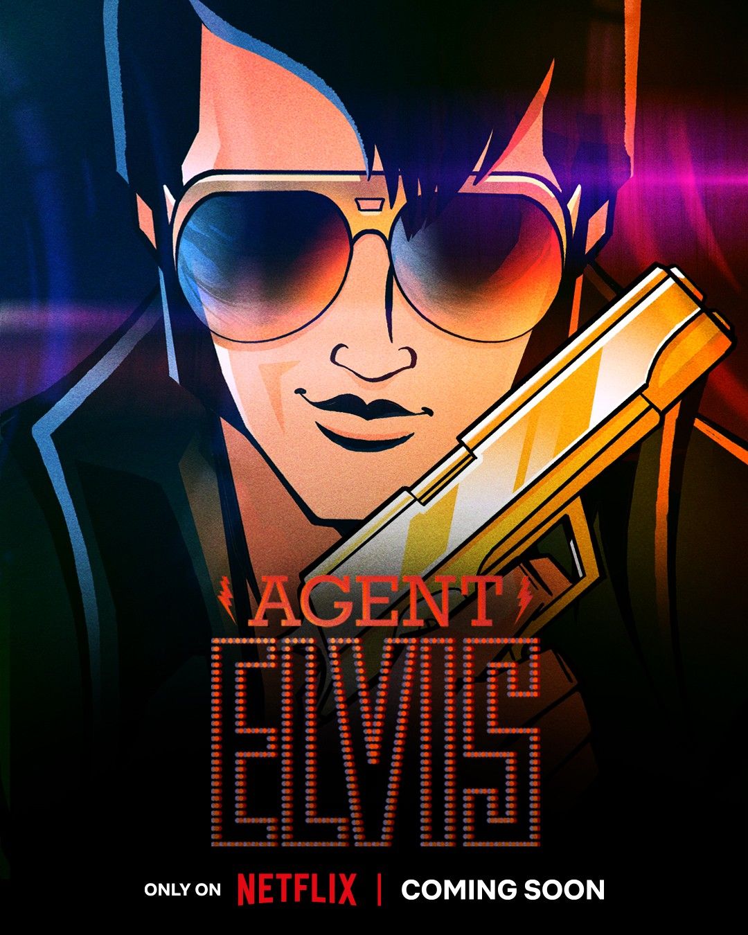 Pôster do programa da Netflix do agente Elvis