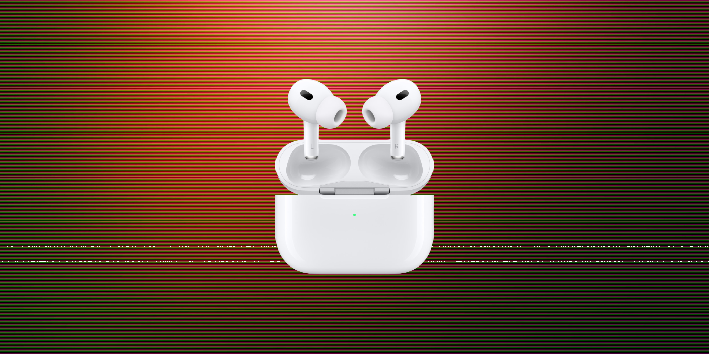 Apple AirPods Pro with the charging case on custom background