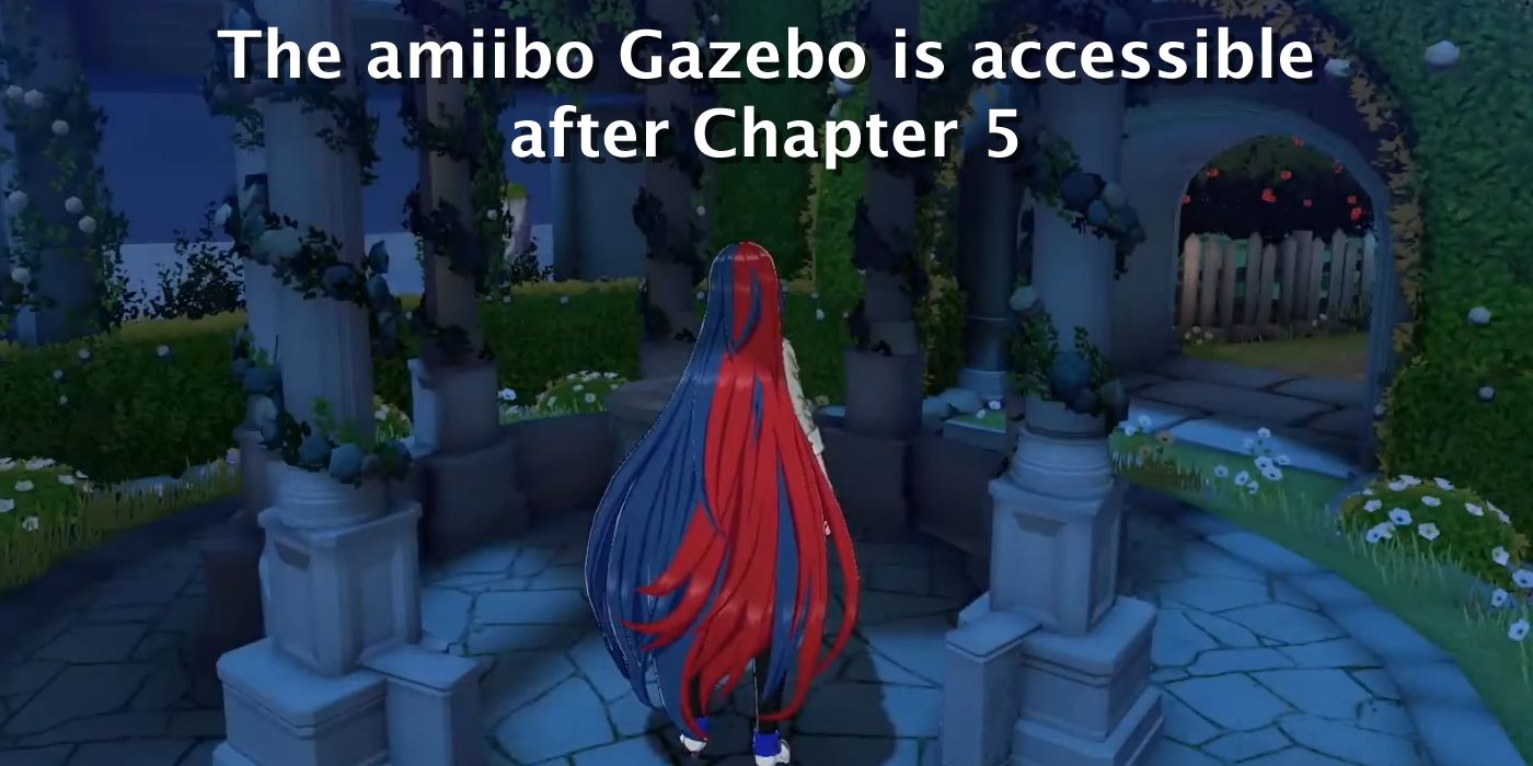 Alear Standing in amiibo Gazebo in Fire Emblem Engage