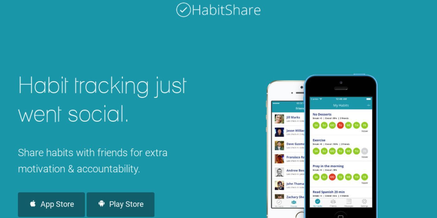 An advert for the HabitShare app for Android and Iphone