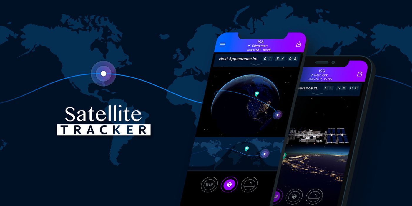 Advertisement for the Satellite Tracker mobile app