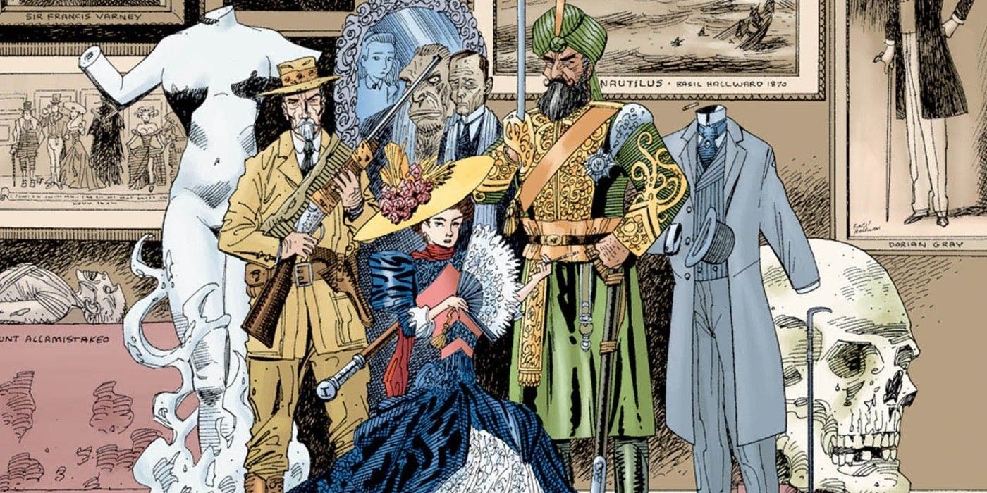An image of the League of Extraordinary Gentleman in their comic book run