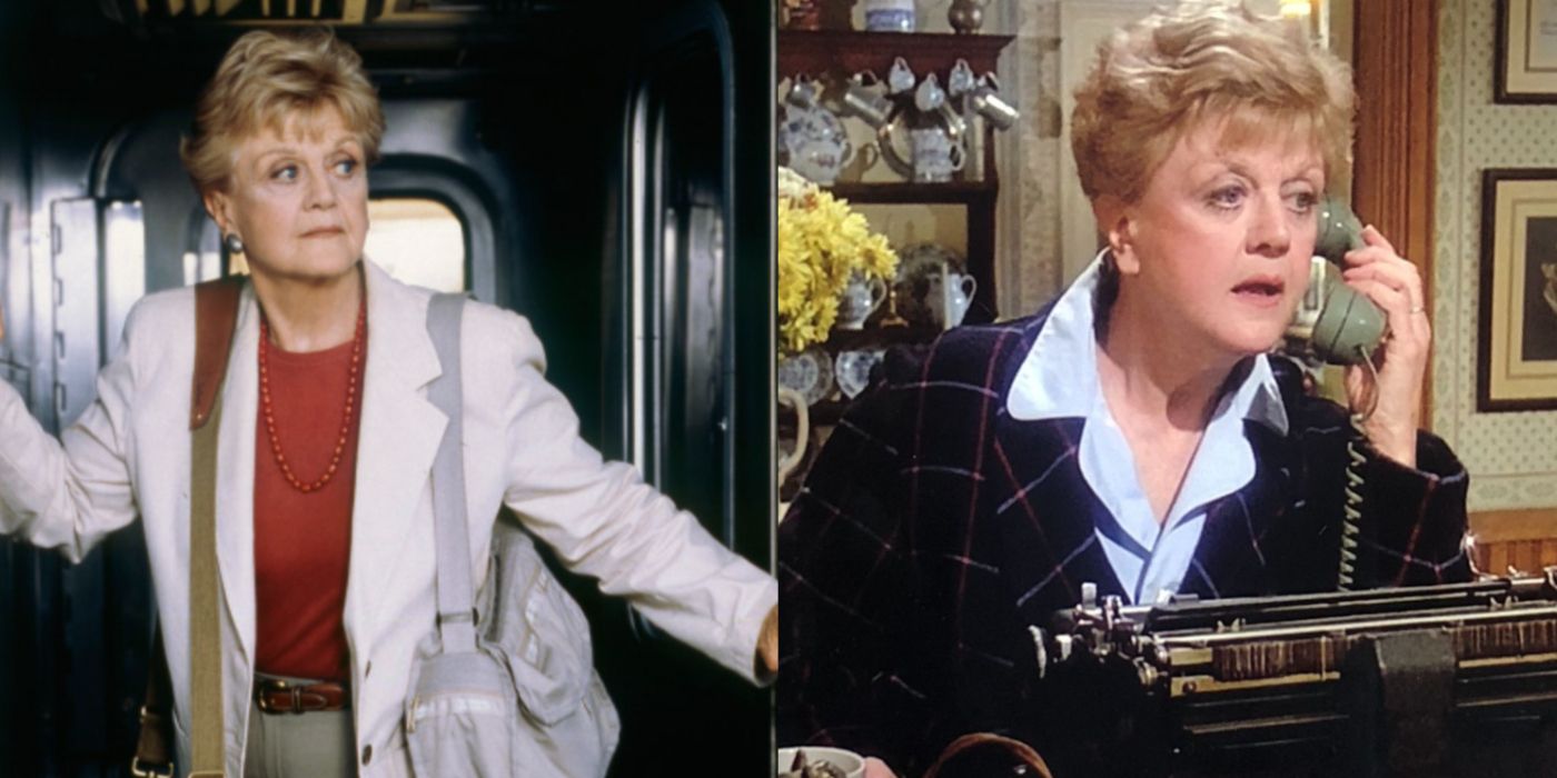 A split image features Angela Lansbury in Murder,She Wrote