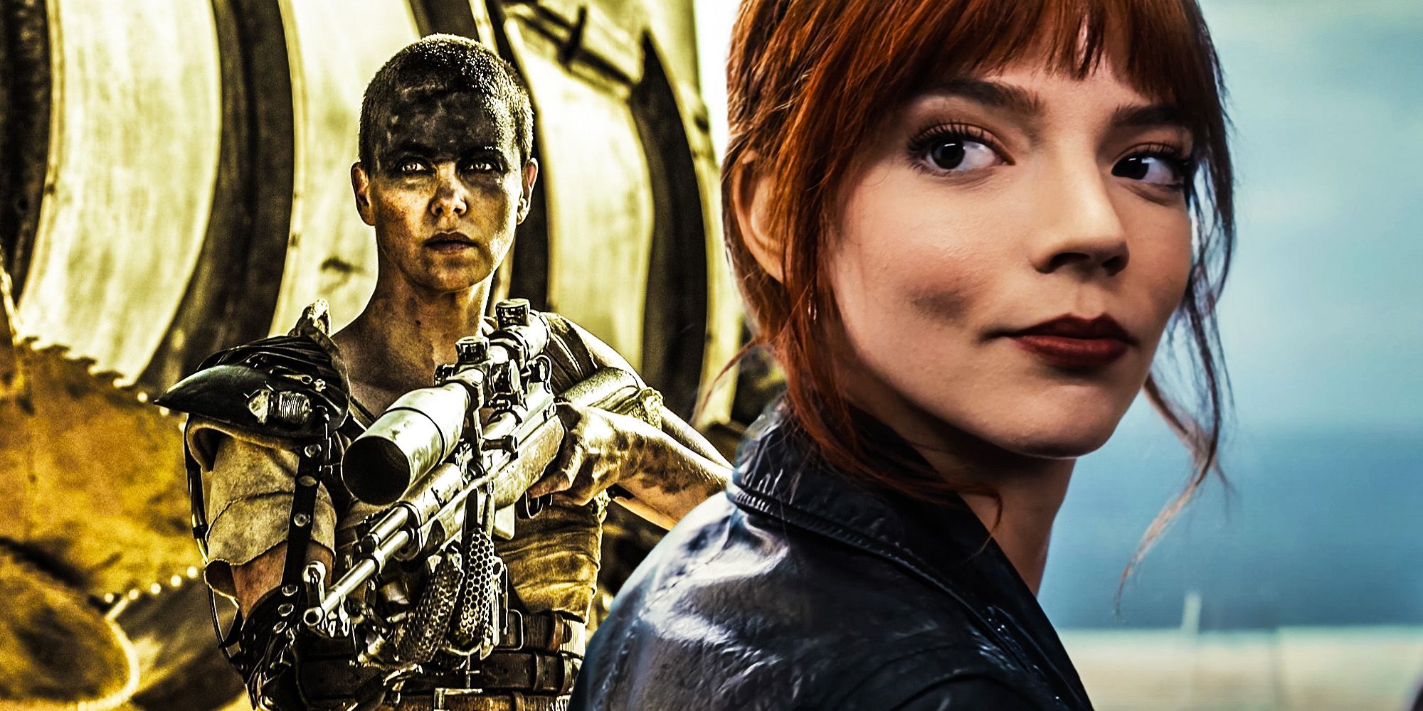 Composite image of Furiosa from Fury Road and Anya Taylor-Joy