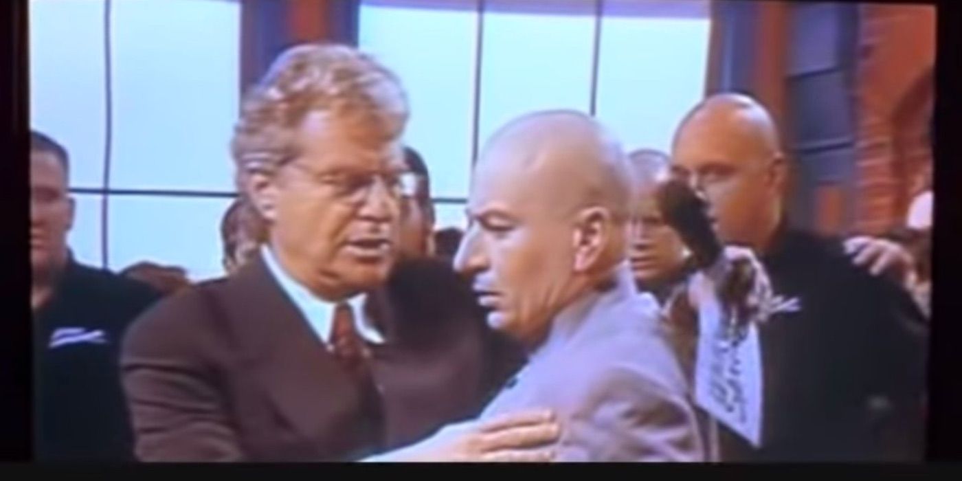 Jerry Springer comforts Dr Evil from Austin Powers 