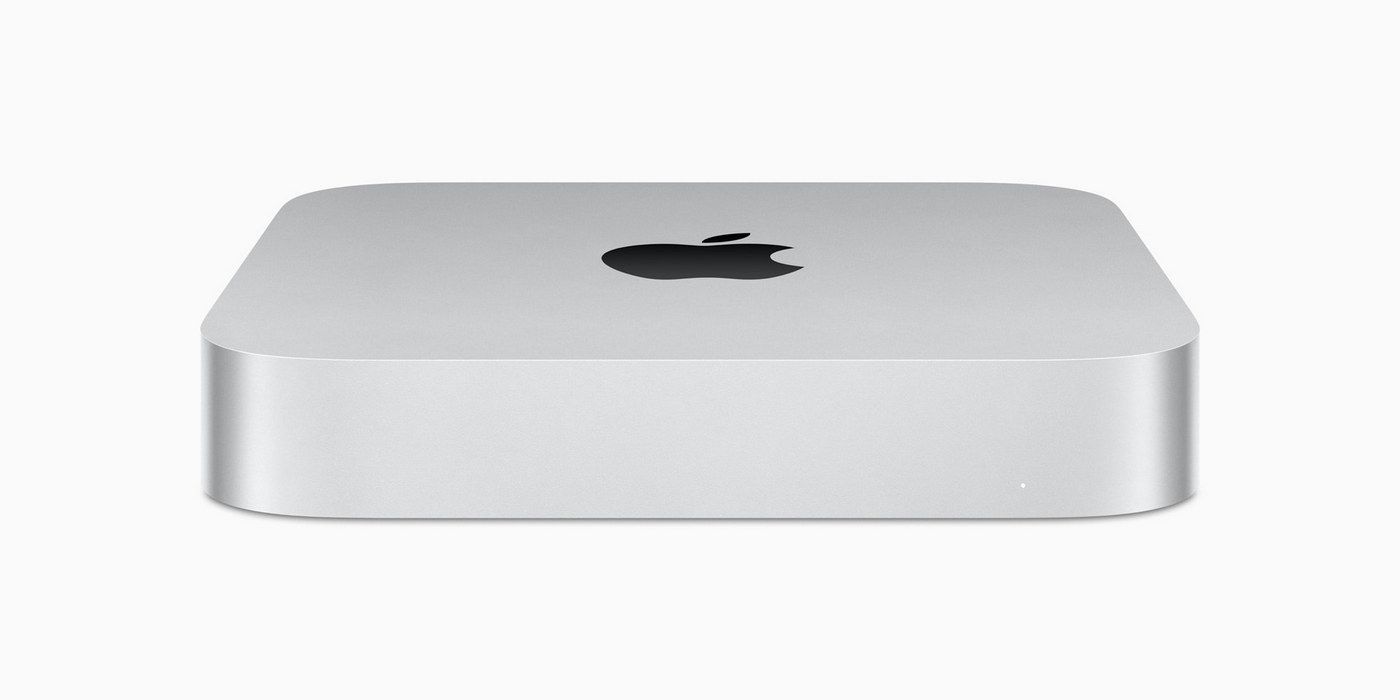 Apple Mac mini M2 and M2 Pro pictured on white background