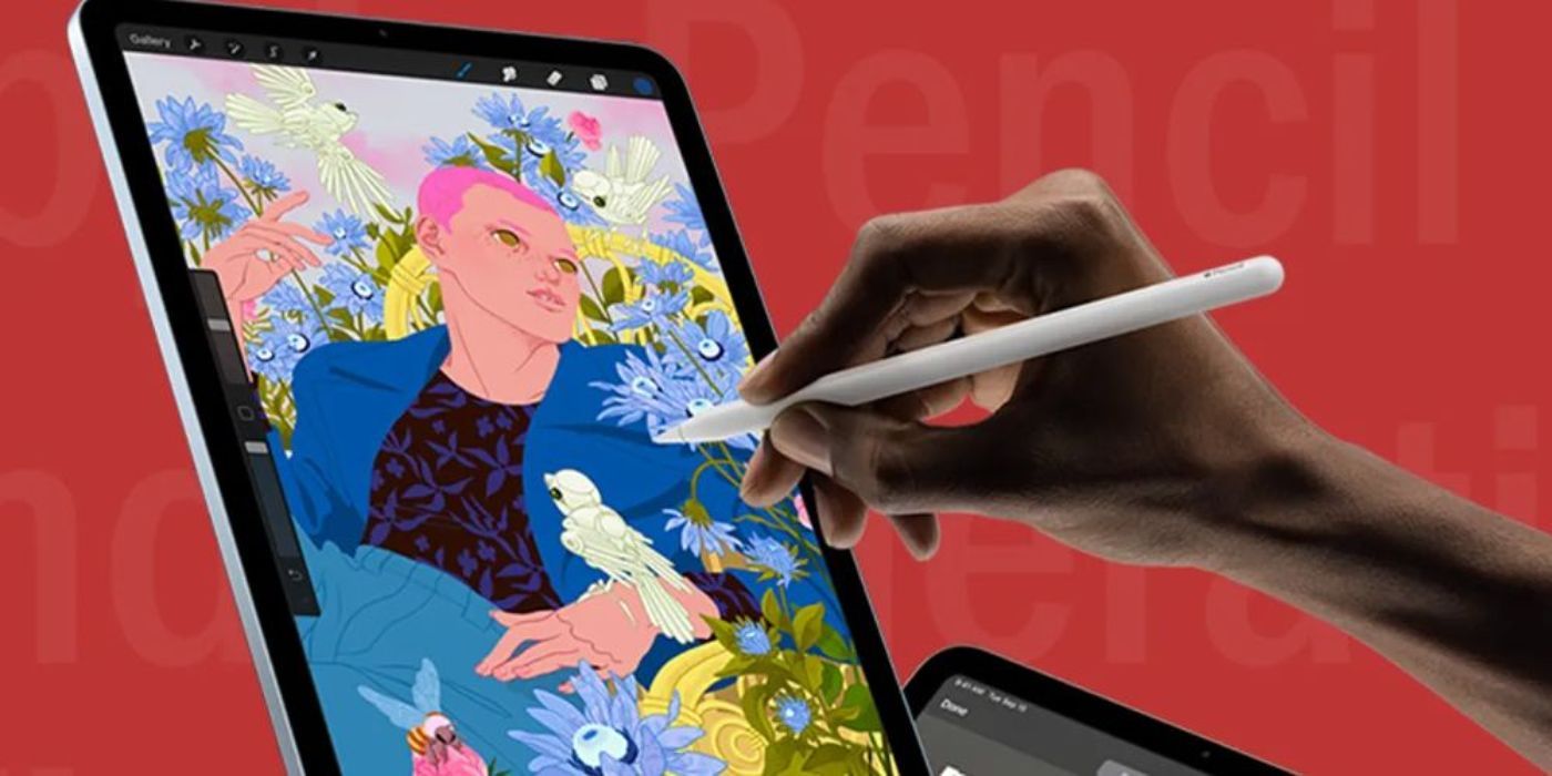 Artwork created with an Apple Pencil 2nd Gen is shown
