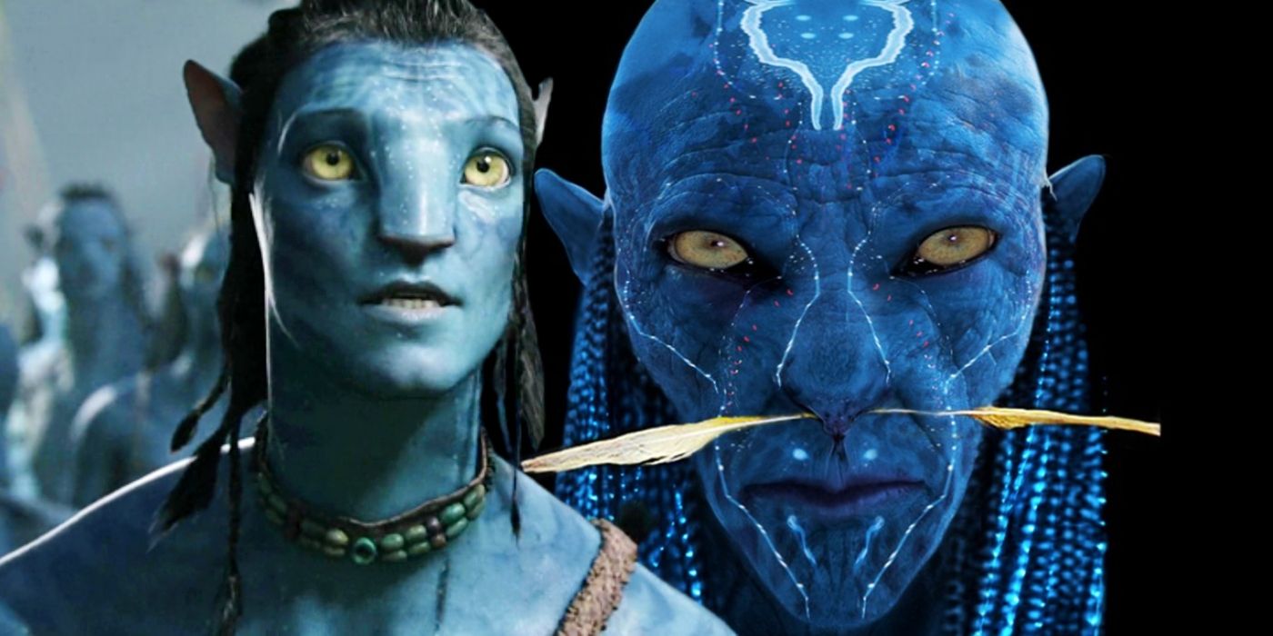 Custom image of Jake from Avatar and unused larger Na'vi concept art.