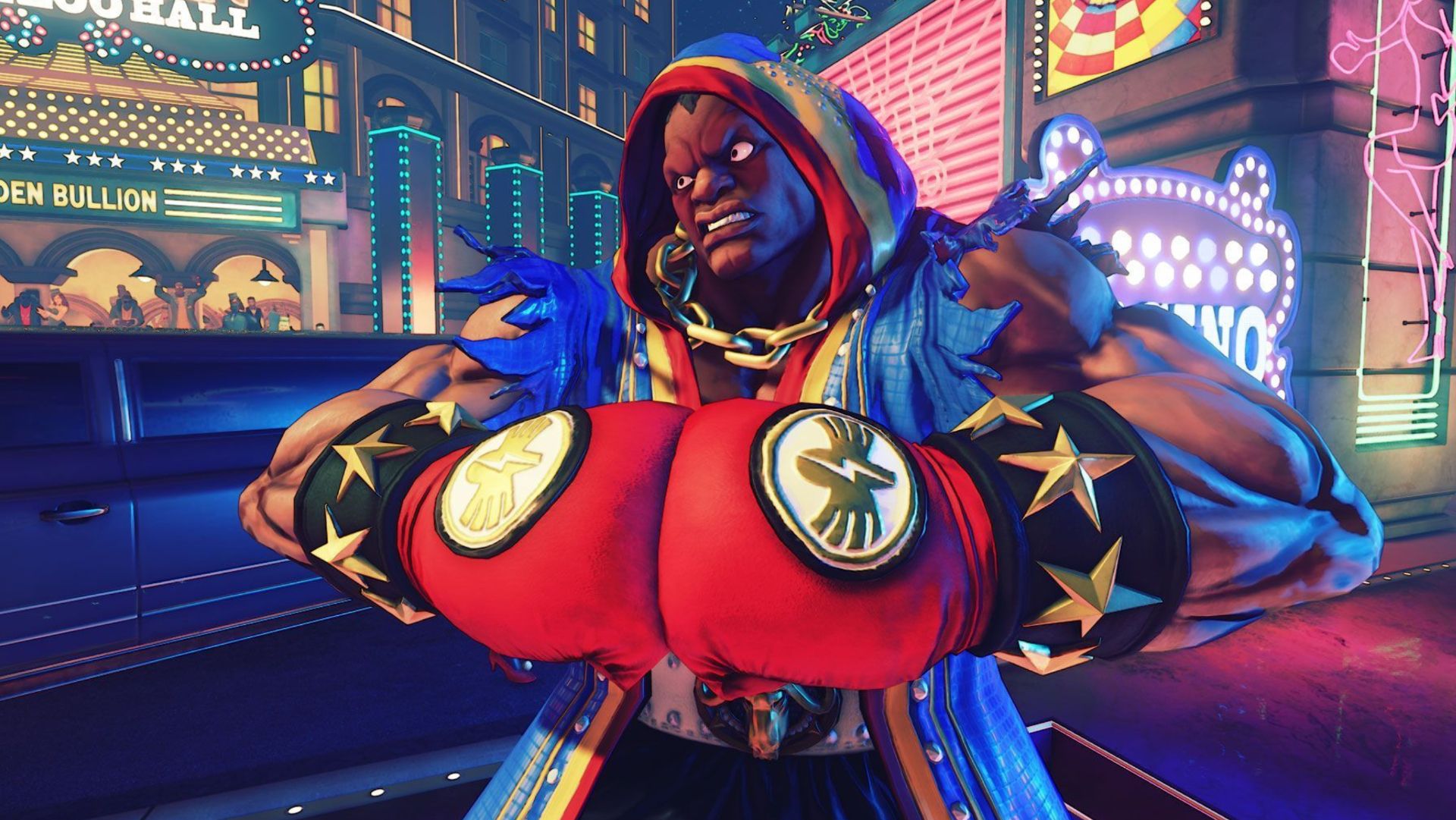 Balrog wearing his boxing garb in Street Fighter V.