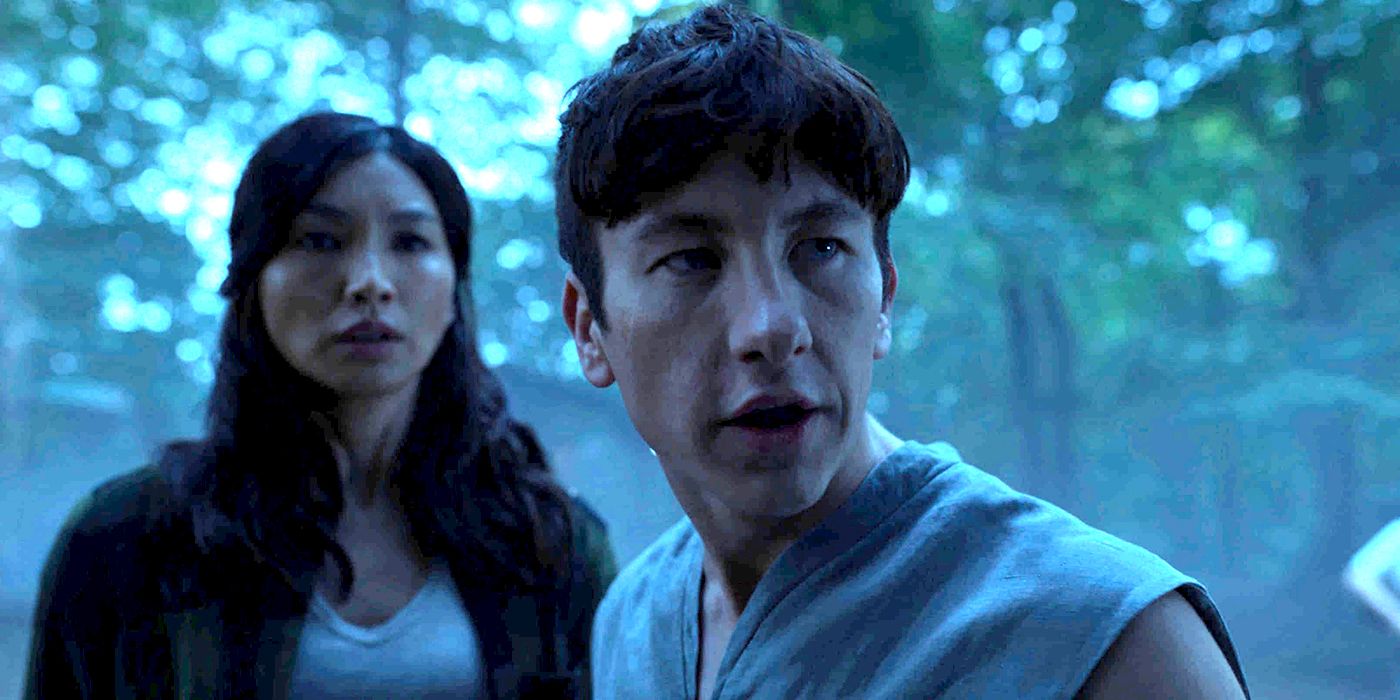 Barry Keoghan and Gemma Chan in Eternals