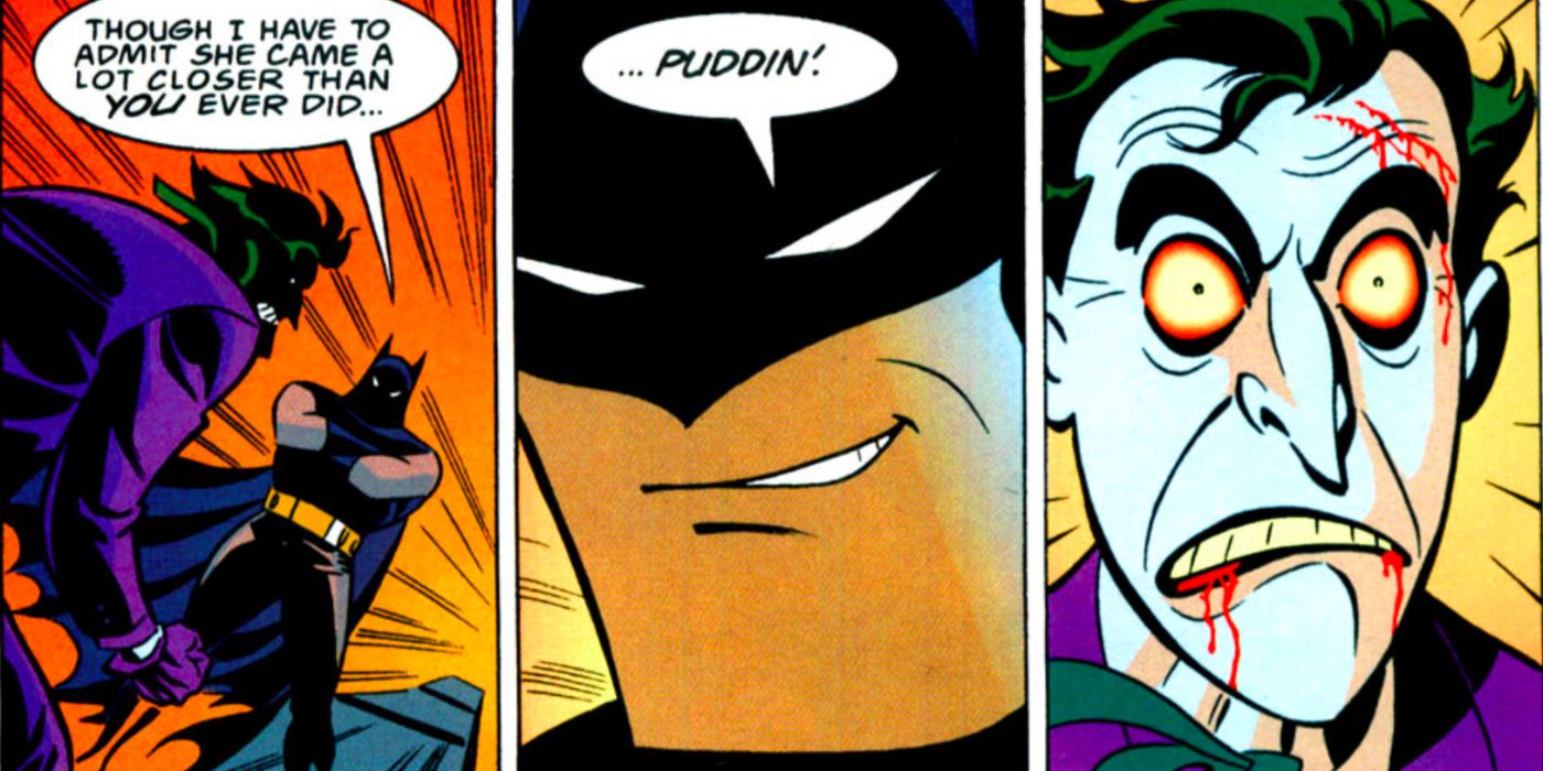 Batman mocking the Joker in the Mad Love one-shot comic.