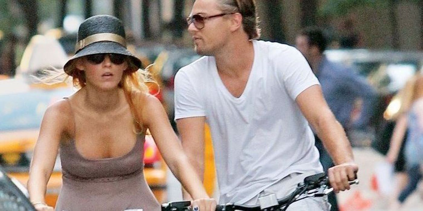Blake Lively and Leonardo DiCaprio riding bikes