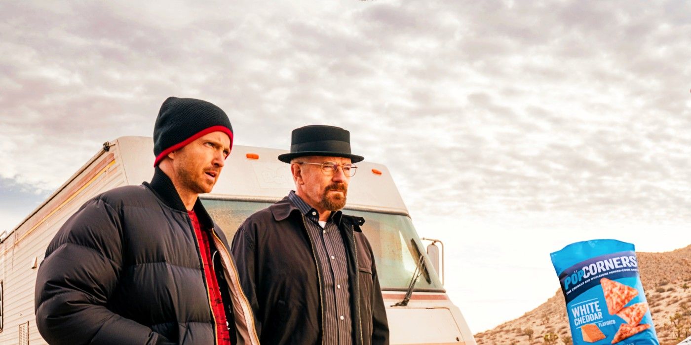 Breaking Bad Walt and Jesse in the desert together in PopCorners Super Bowl Ad
