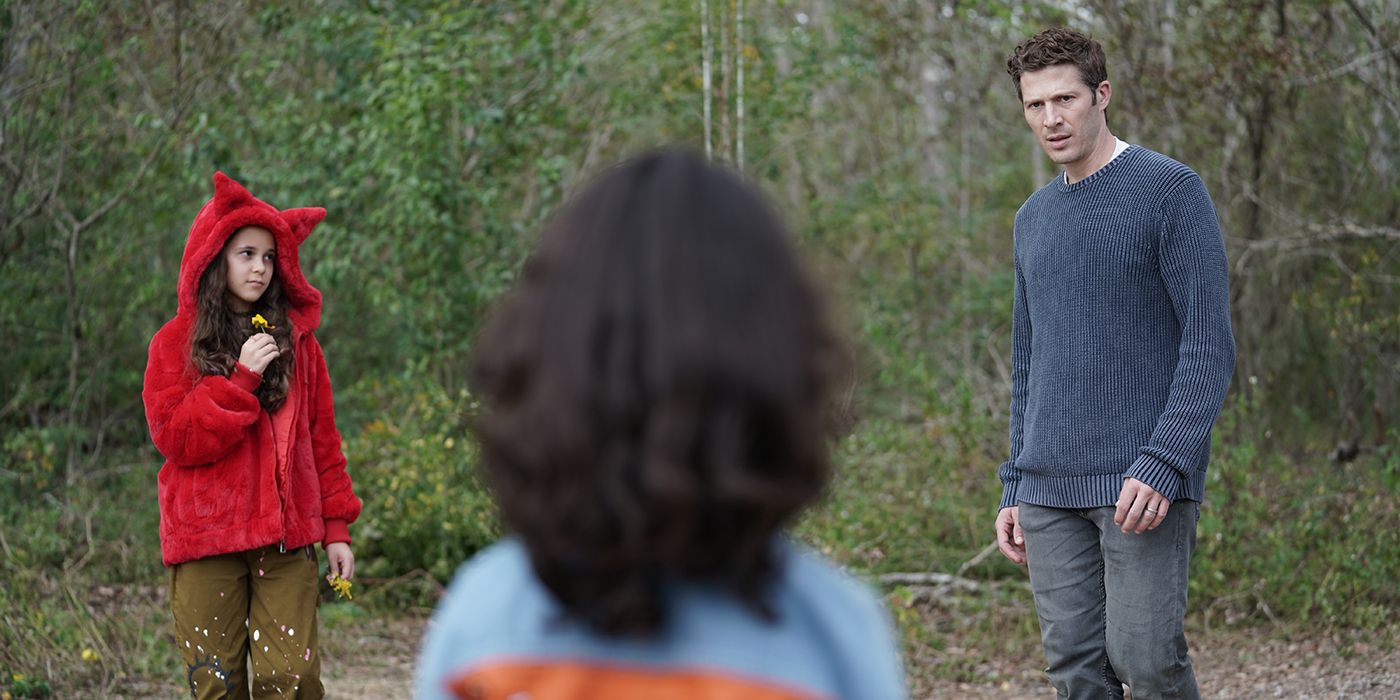 Brielle Guiza and Zach Gilford in There&rsquo;s Something Wrong With The Children