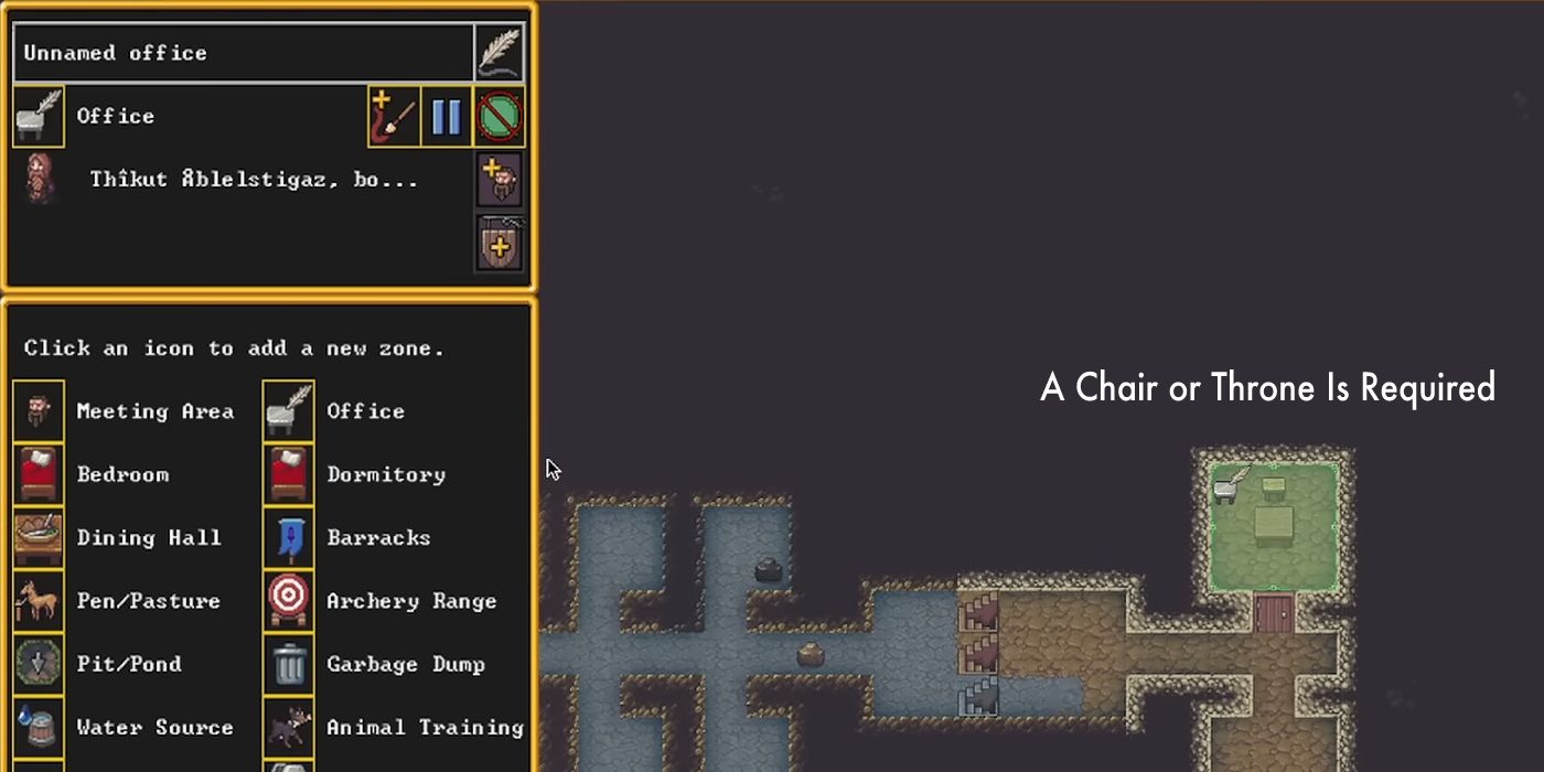 Building a Small Underground Office for a Dwarf in Dwarf Fortress