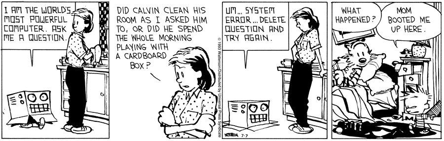 O computador mais poderoso do mundo de Calvin e Hobbes