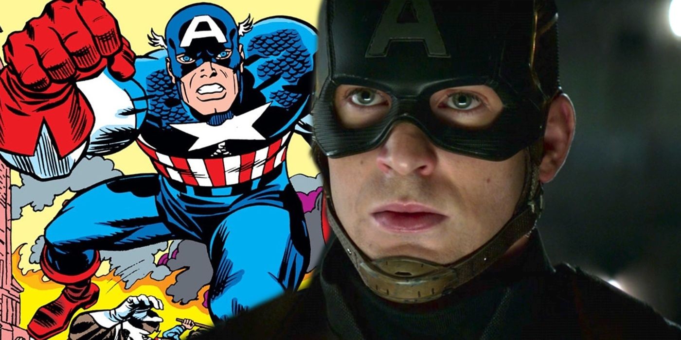MCU's Captain America with original comic Cap.