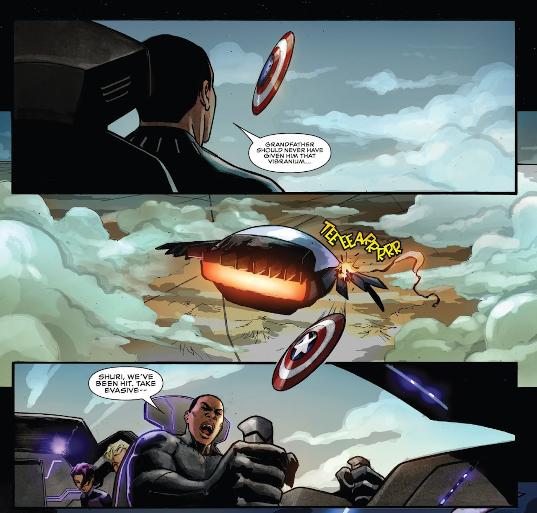 Captain America&rsquo;s shield disables Black Panther&rsquo;s ship