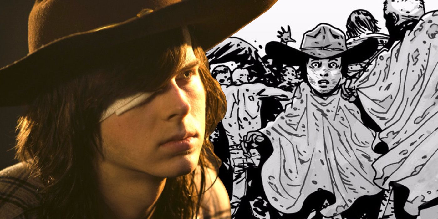 chandler riggs as carl grimes in the walking dead and in the comics