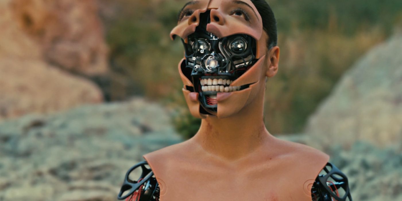 Charlotte (Tessa Thompson) rearranges her face to become a robot in Westworld's series finale