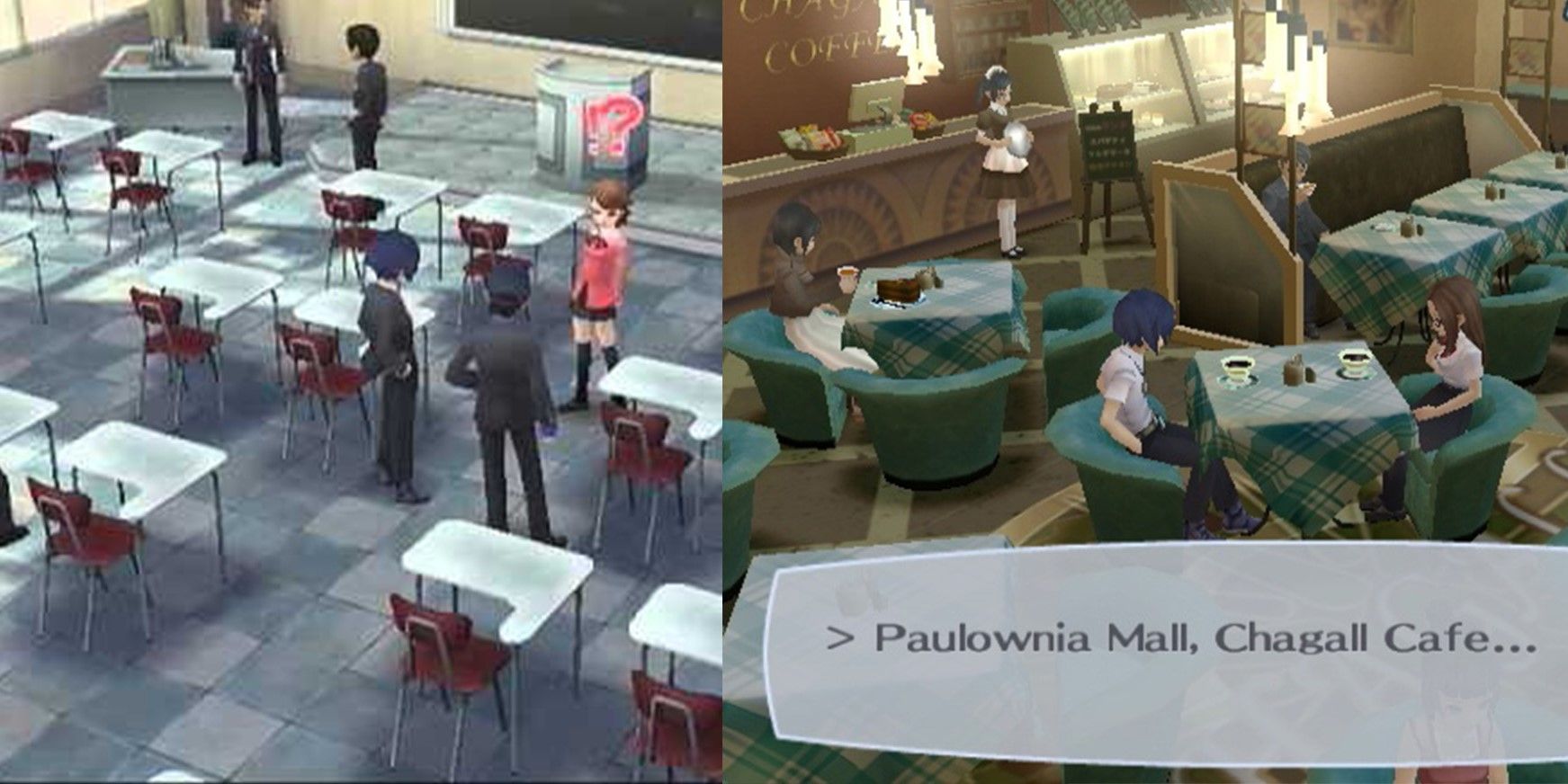 The classroom and cafe are places to increase the charm in Persona 3