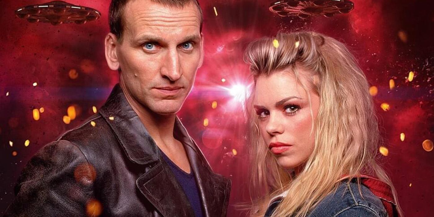 christopher eccleston as the ninth doctor and billie piper as rose tyler