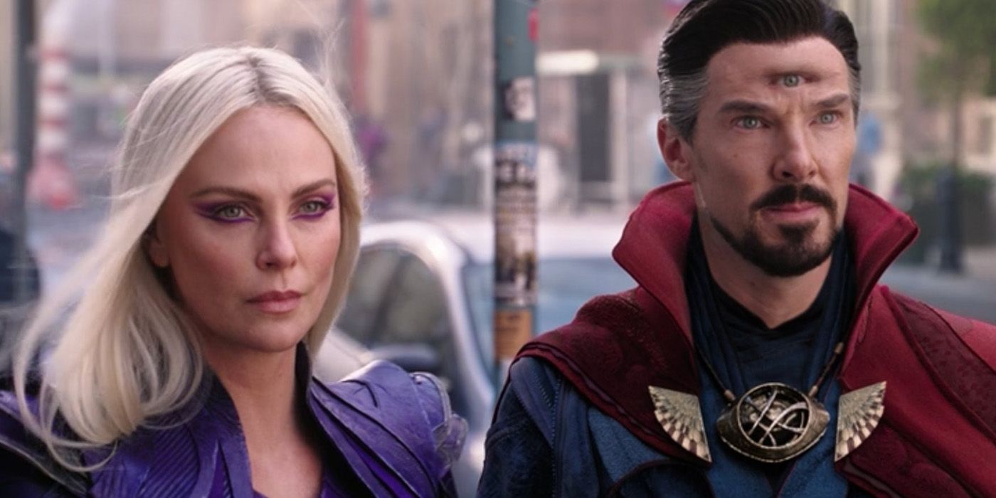 clea and doctor strange with a third eye in the multiverse of madness post-credits scene